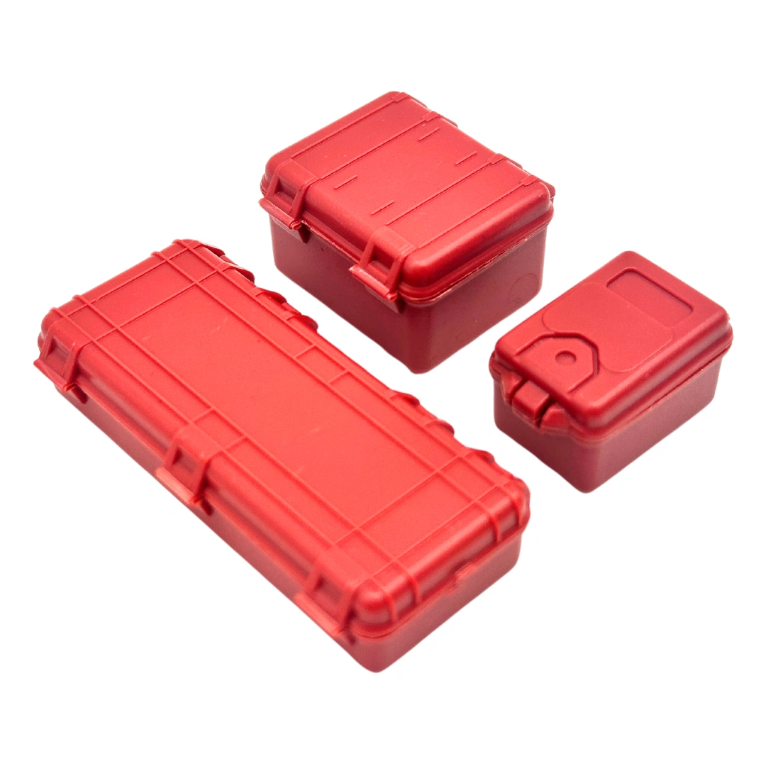 Red Tool Box Trio for Your RC Crawler: Scale & Style!