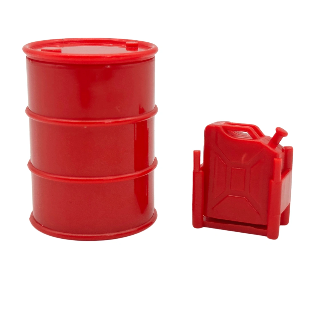 RC Crawler Fuel Upgrade Red Hot Jerry Can & Oil Drum Set Scale Accessories.